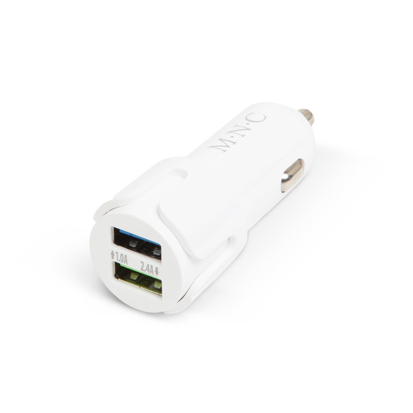 Avtomobilski vžigalnik adapter z 2 USB vtičnicama – 2,4 A – Bela – slika 2